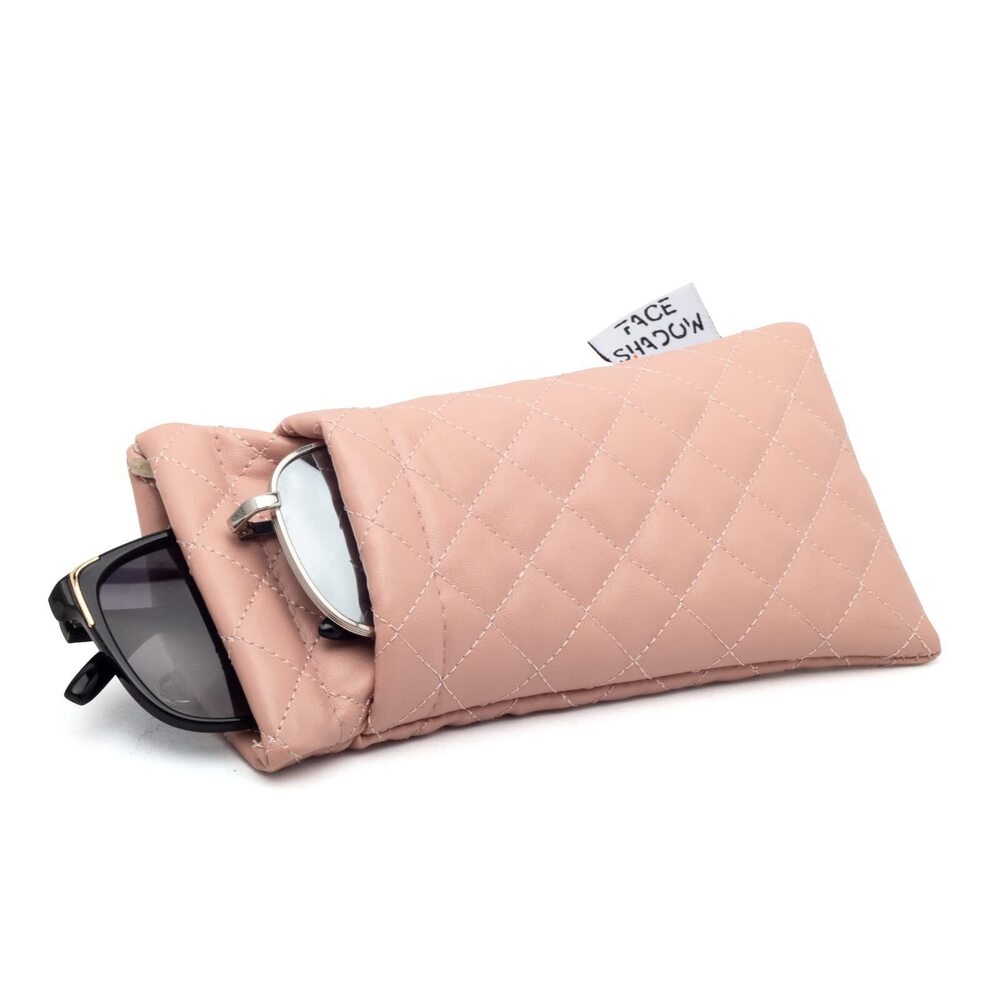 9174 Double Eyeglasses Pouch Large Squeeze Top Microfiber Soft Glasses Case